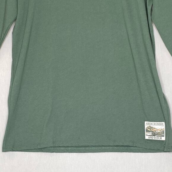 NOS Abercrombie & Fitch New York Logo Tee Shirt Kids 15/16 Hunter Green Spellout - Picture 3 of 10